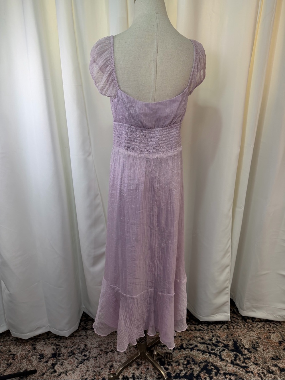 Hutch ‘Cap Sleeve Shimmer Maxi Dress’ in “Lilac Purple” Size Large - Picture 13 of 16